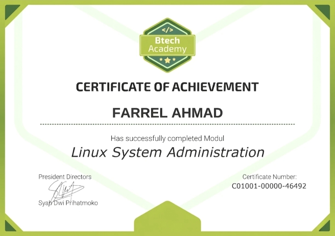 sertifikat linux